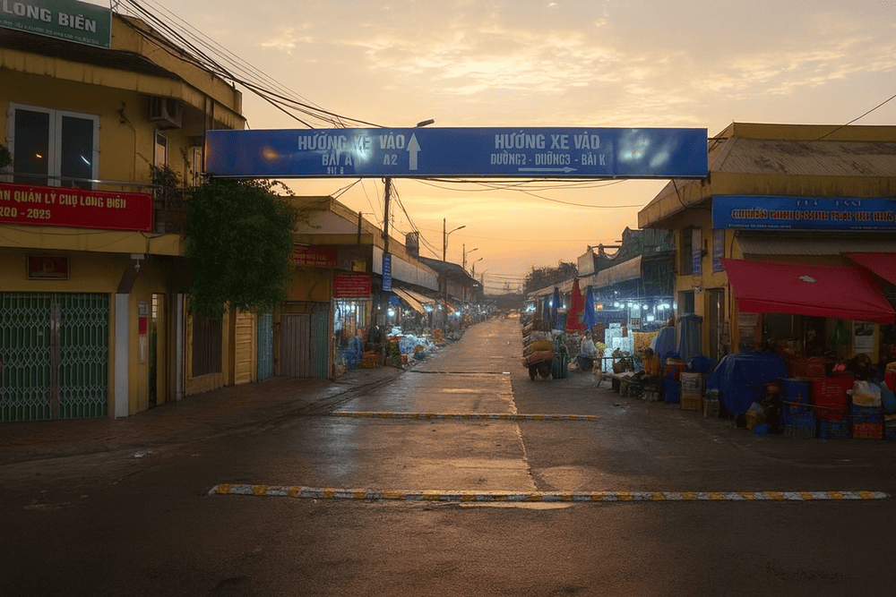 Cổng v&agrave;o chợ Long Bi&ecirc;n (Nguồn: Internet)